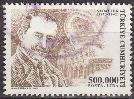 Turquia 2002 Scott 2831 Sello º Hombres famosos Escritor Vedat Tek Turquie Turkia